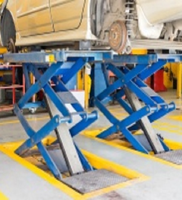 фото ножничного подъемника, сдвоенного